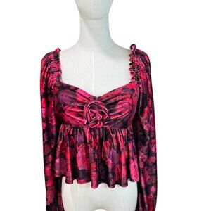 Chelsea & Violet Velveteen Cropped Blouse | NWT | Size S